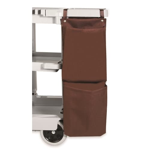 Hospitality 1 Source® XDuty® Housekeeping Cart Caddy Bag, 2 Pocket Recycling Bag, 12 x 35, Brown